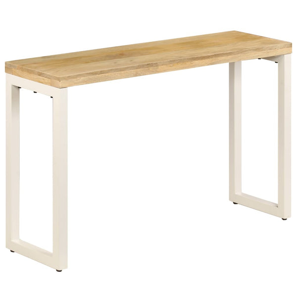 vidaXL Console Table 120x35x76 cm Steel and Solid Mango Wood