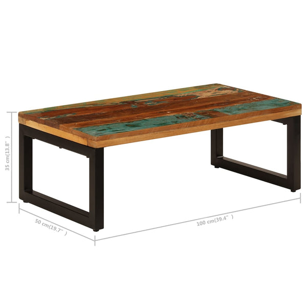 vidaXL Coffee Table 100x50x35 cm Reclaimed Wood and Steel