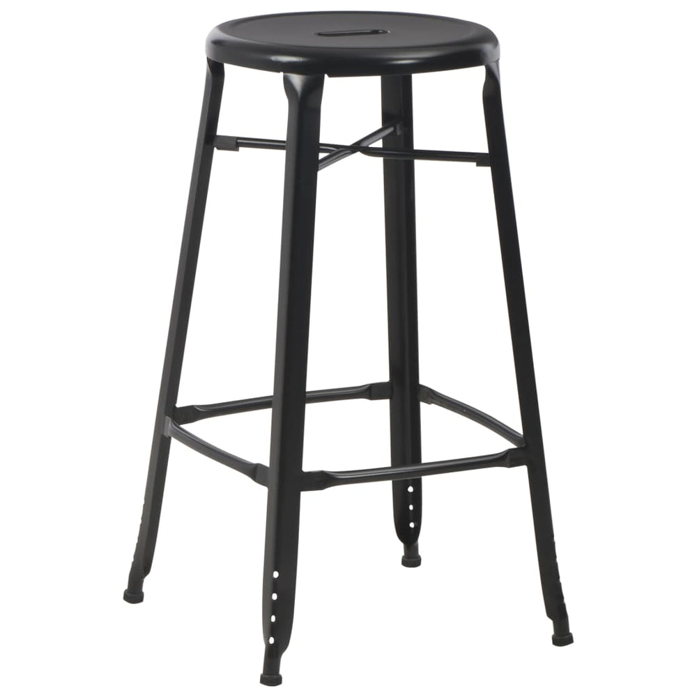 vidaXL Bar Stools 2 pcs Black Steel