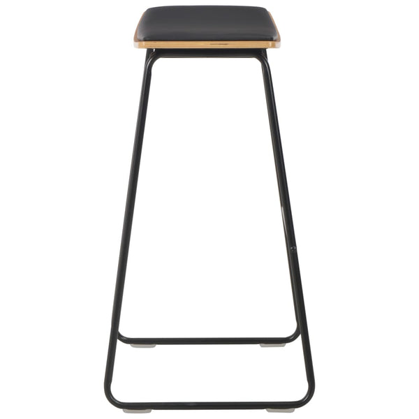 vidaXL Bar Stools 2 pcs Black Faux Leather