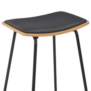 vidaXL Bar Stools 2 pcs Black Faux Leather