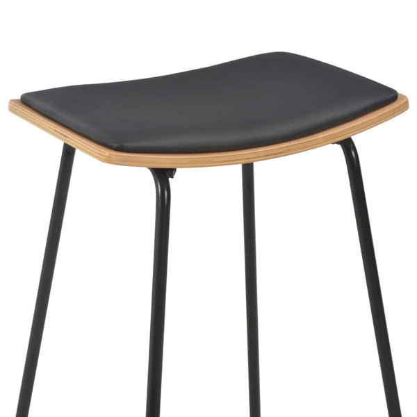 vidaXL Bar Stools 2 pcs Black Faux Leather