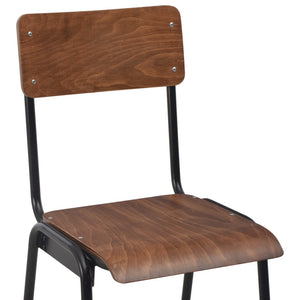 vidaXL Bar Stools 2 pcs Brown Solid Plywood Steel