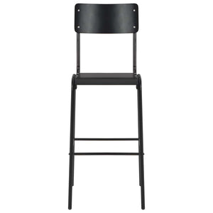 vidaXL Bar Stools 2 pcs Black Solid Plywood Steel