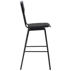 vidaXL Bar Stools 2 pcs Black Solid Plywood Steel