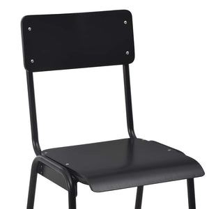vidaXL Bar Stools 2 pcs Black Solid Plywood Steel
