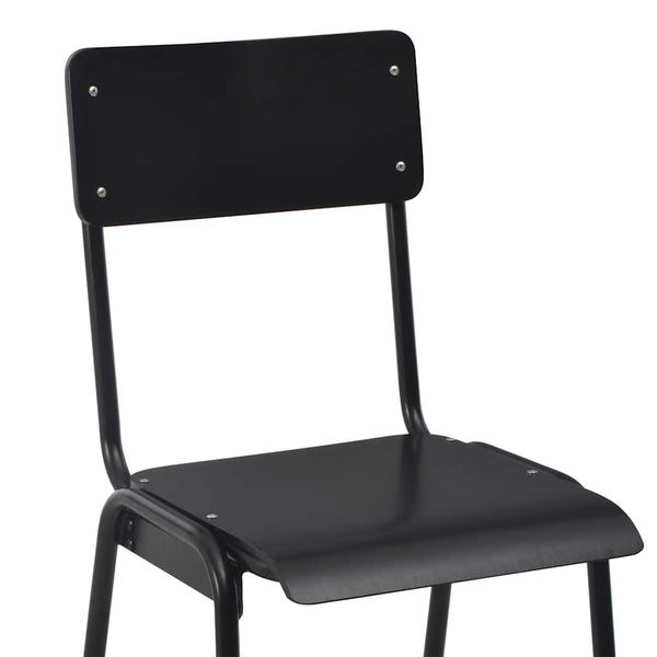 vidaXL Bar Stools 2 pcs Black Solid Plywood Steel