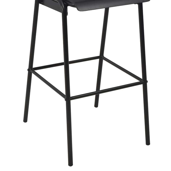 vidaXL Bar Stools 2 pcs Black Solid Plywood Steel