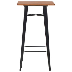 vidaXL Bar Table Black 60×60×108 cm Solid Pine Wood and Steel