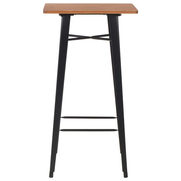 vidaXL Bar Table Black 60×60×108 cm Solid Pine Wood and Steel