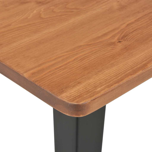 vidaXL Bar Table Black 60×60×108 cm Solid Pine Wood and Steel
