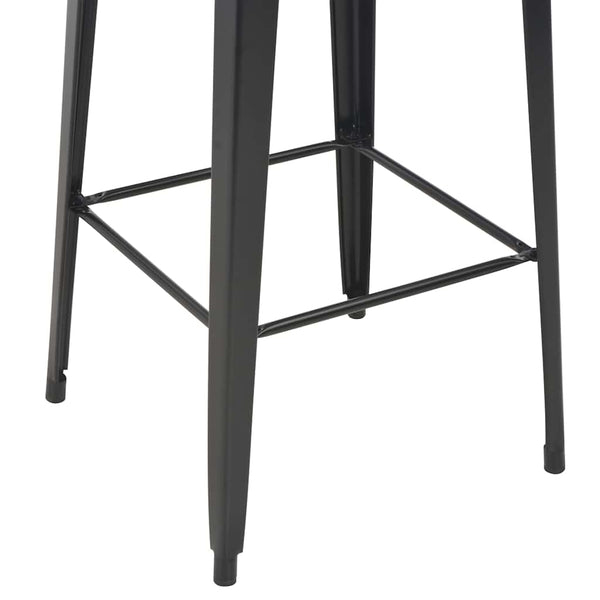 vidaXL Bar Table Black 60×60×108 cm Solid Pine Wood and Steel