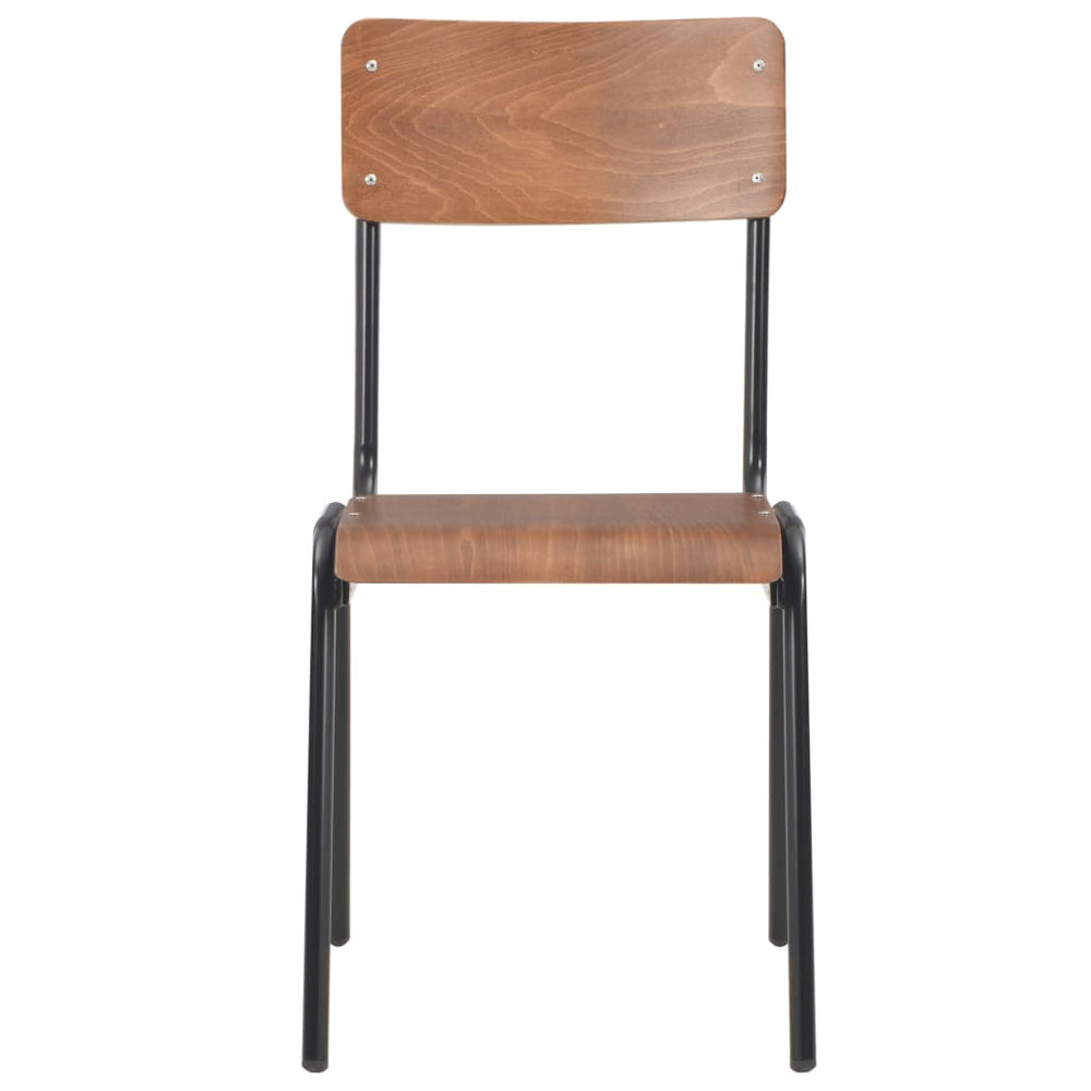 vidaXL Dining Chairs 2 pcs Brown Solid Plywood Steel