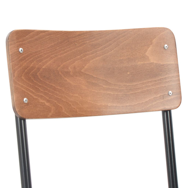 vidaXL Dining Chairs 2 pcs Brown Solid Plywood Steel