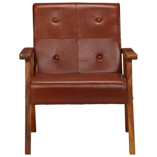 vidaXL Armchair Brown Genuine Leather