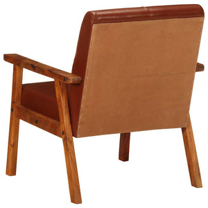vidaXL Armchair Brown Genuine Leather