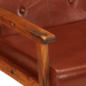 vidaXL Armchair Brown Genuine Leather