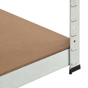 vidaXL 5-Tier Corner Shelf Silver Steel & Engineered Wood
