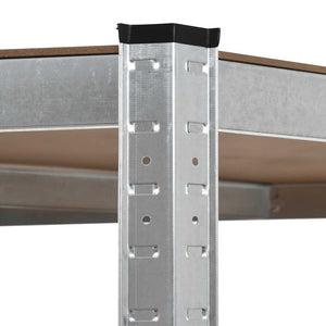 vidaXL 5-Tier Corner Shelf Silver Steel & Engineered Wood