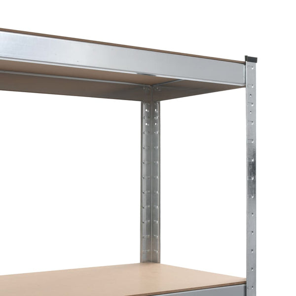 vidaXL 4-Tier Shelves 2 pcs. Silver Steel & Engineered Wood