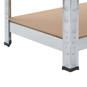 vidaXL 4-Tier Shelves 2 pcs. Silver Steel & Engineered Wood