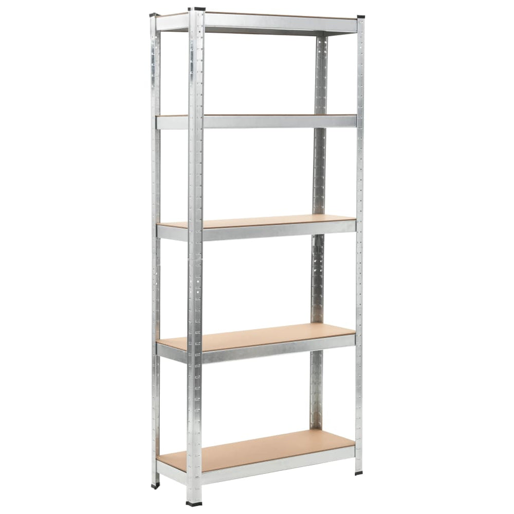 vidaXL 5-Tier Storage Shelves 3 pcs Silver Steel & Engineered Wood