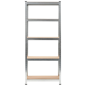 vidaXL 5-Tier Storage Shelves 3 pcs Silver Steel & Engineered Wood