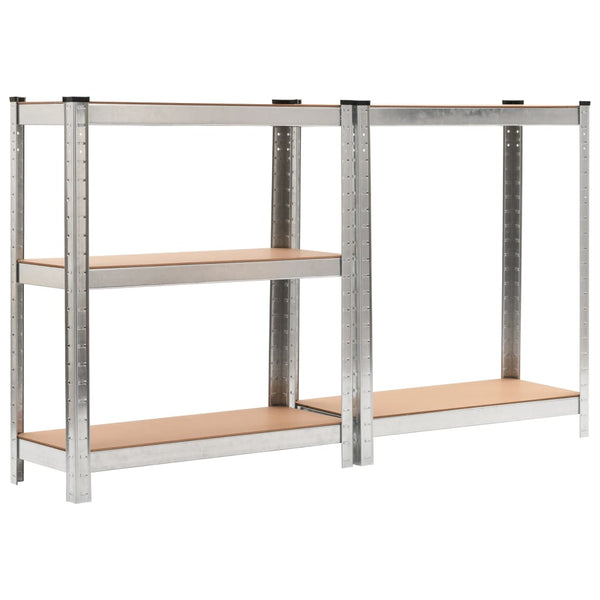 vidaXL 5-Tier Storage Shelves 3 pcs Silver Steel & Engineered Wood