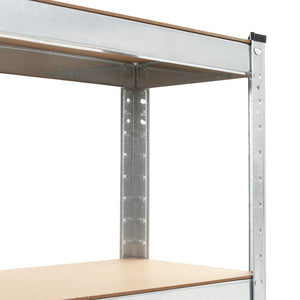 vidaXL 5-Tier Storage Shelves 3 pcs Silver Steel & Engineered Wood
