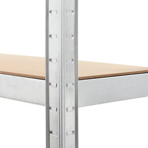 vidaXL 5-Tier Storage Shelves 3 pcs Silver Steel & Engineered Wood