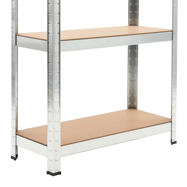 vidaXL 5-Tier Storage Shelves 3 pcs Silver Steel & Engineered Wood