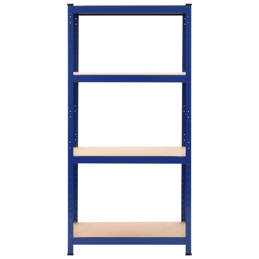 vidaXL 4-Tier Storage Rack Blue Steel & Engineered Wood