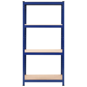 vidaXL 4-Tier Storage Rack Blue Steel & Engineered Wood