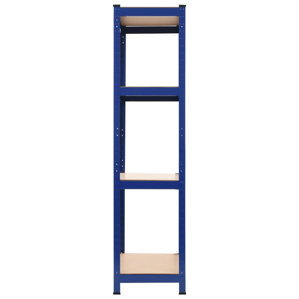 vidaXL 4-Tier Storage Rack Blue Steel & Engineered Wood