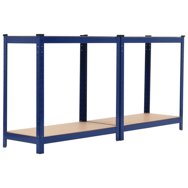 vidaXL 4-Tier Storage Rack Blue Steel & Engineered Wood