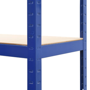 vidaXL 4-Tier Storage Rack Blue Steel & Engineered Wood
