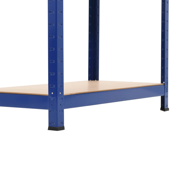 vidaXL 4-Tier Storage Rack Blue Steel & Engineered Wood