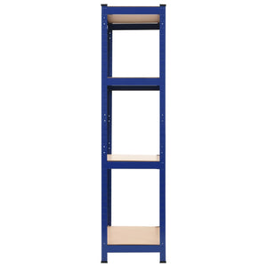 vidaXL 4-Tier Storage Shelves 2 pcs Blue Steel & Engineered Wood