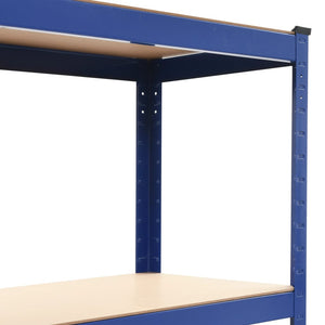 vidaXL 4-Tier Storage Shelves 2 pcs Blue Steel & Engineered Wood