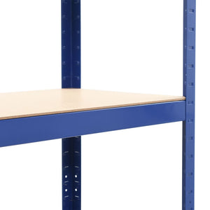 vidaXL 4-Tier Storage Shelves 2 pcs Blue Steel & Engineered Wood