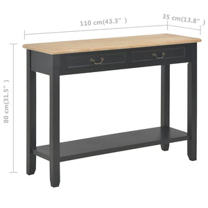 vidaXL Console Table Black 110 x 35 x 80 cm Wood
