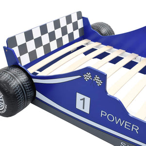 vidaXL Race Car Design Kids Bed 90 x 200 cm Blue