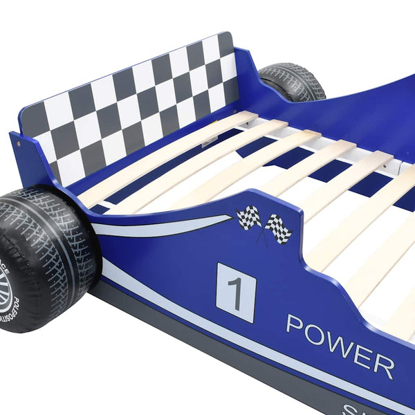 vidaXL Race Car Design Kids Bed 90 x 200 cm Blue