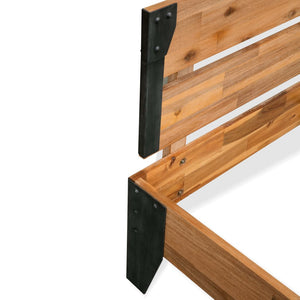 vidaXL Solid Acacia Wood Bed with Steel 152x203 cm