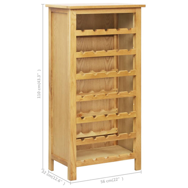 vidaXL Wine Cabinet 56 x 32 x 110 cm Solid Oak Wood