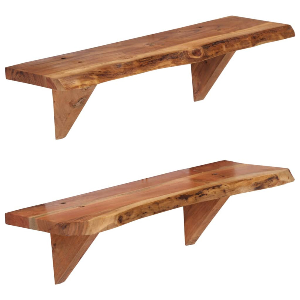 vidaXL Wall Shelves 2 pcs 60 x 20 x 18 cm Solid Acacia Wood