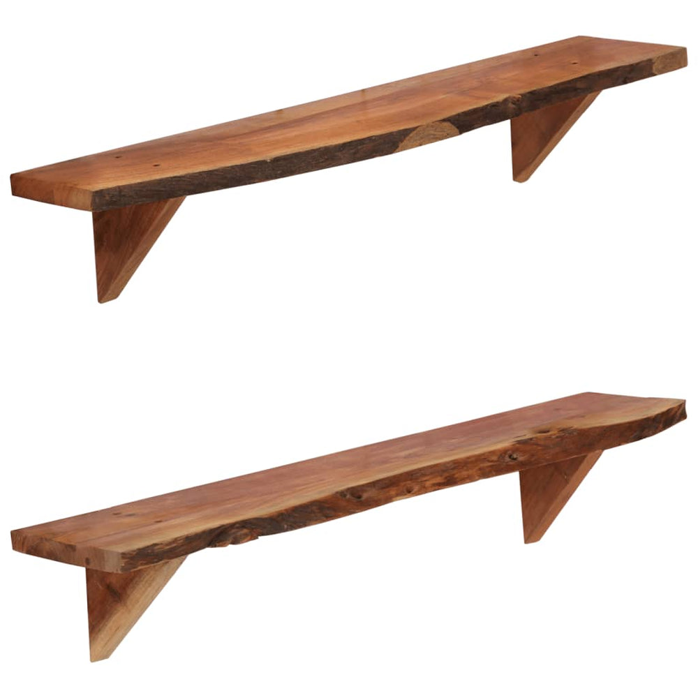vidaXL Wall Shelves 2 pcs. 90 x 20 x 18 cm Solid Acacia Wood