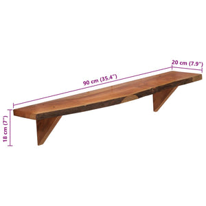 vidaXL Wall Shelves 2 pcs. 90 x 20 x 18 cm Solid Acacia Wood