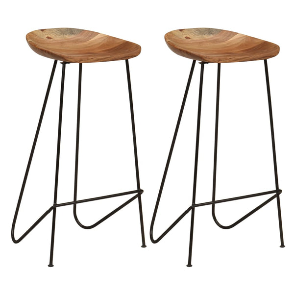 vidaXL Bar Stools 2 pcs. Solid Acacia Wood
