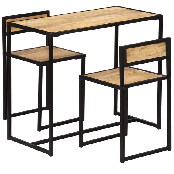 vidaXL 3-Piece Dining Set Solid Mango Wood